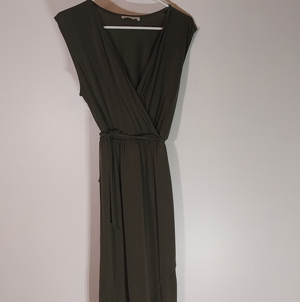 Green wrap dress